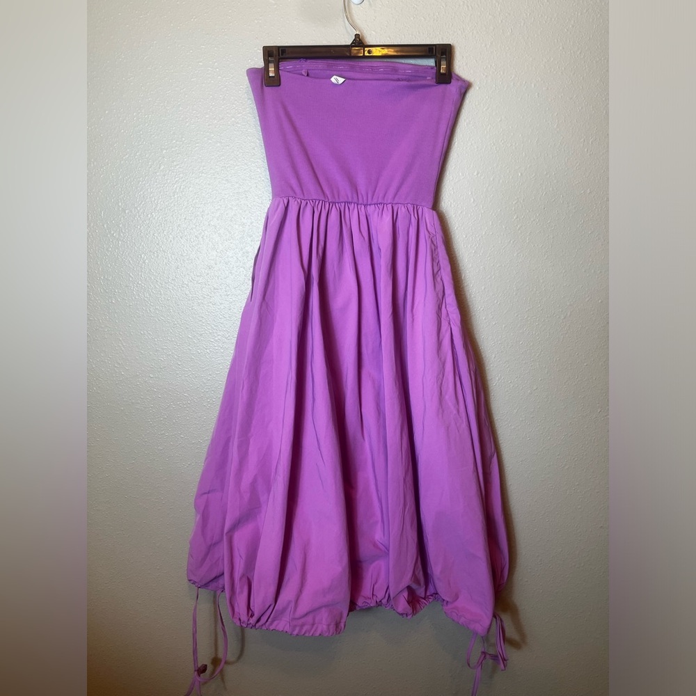 Anthropologie Daily Practice Strapless MIDI Active Dress in Purple Size S - Picture 4 of 7